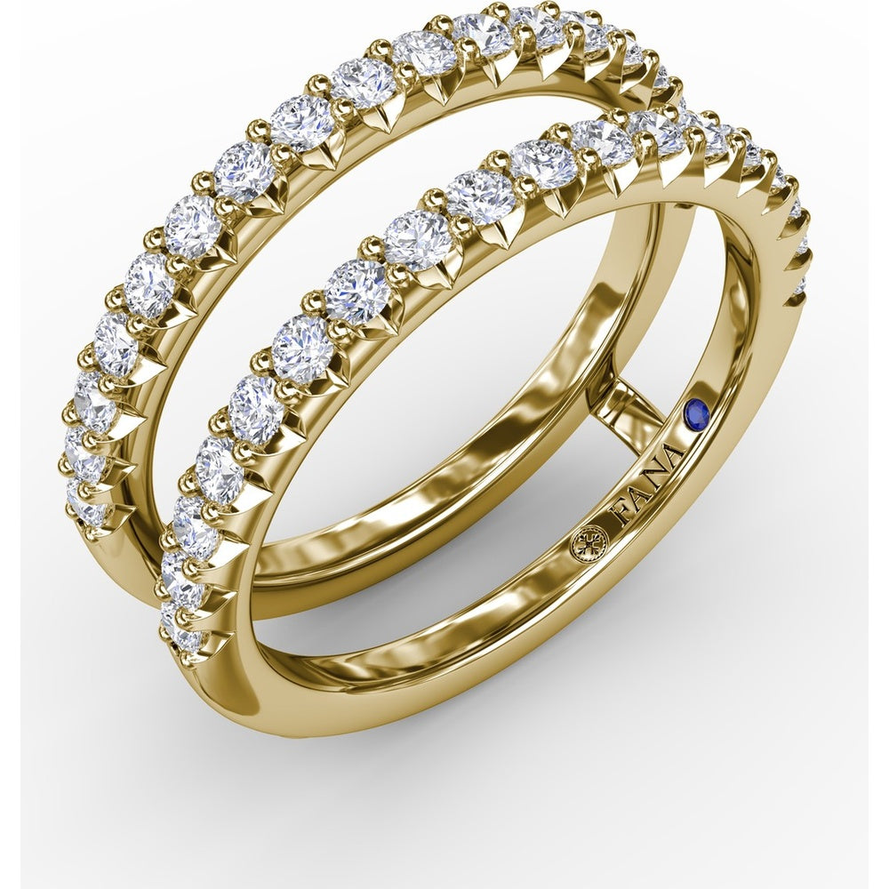 Petite Diamond Insert Ring with Shared-Prong Round Diamonds by Fana - 0.68 Carat Total Diamond Weight