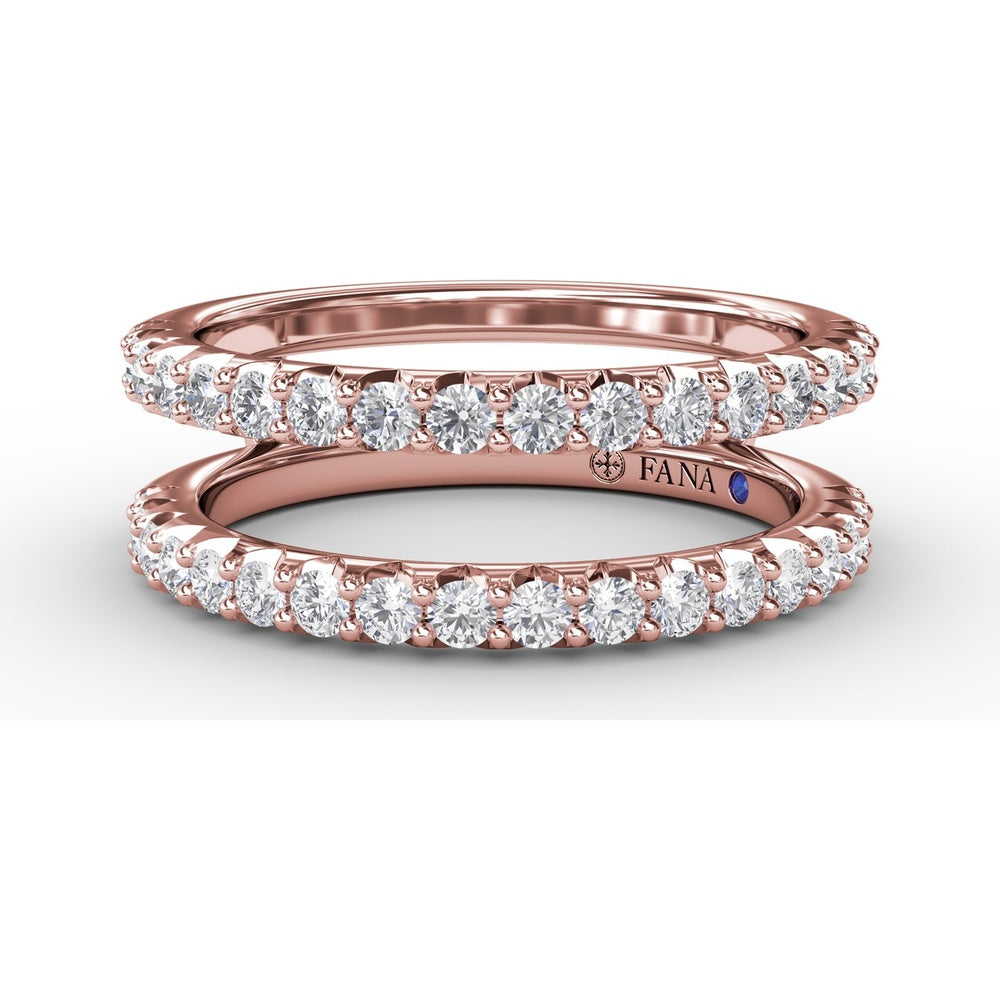 Petite Diamond Insert Ring with Shared-Prong Round Diamonds by Fana - 0.68 Carat Total Diamond Weight