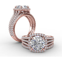 Petite Diamond Wedding Band with Shared-Prong Set Round Diamonds by Fana - 0.25 Carat Total Diamond Weight