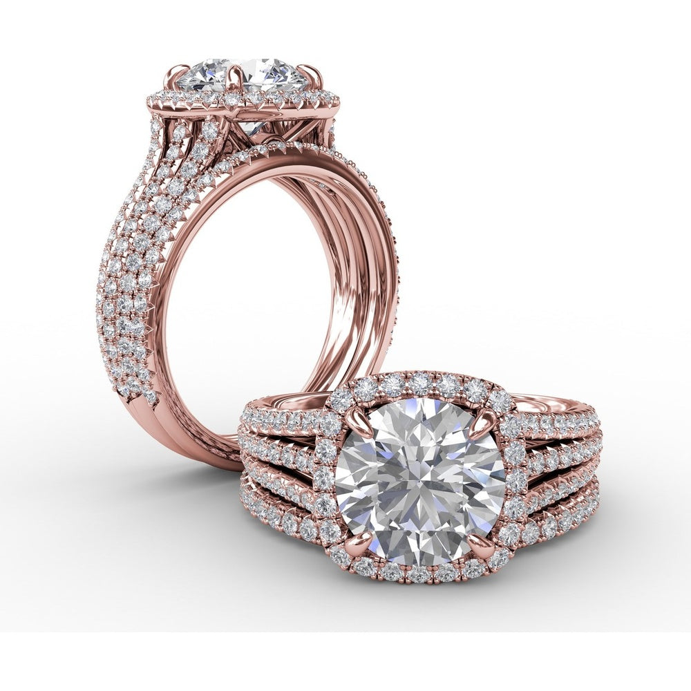 Petite Diamond Wedding Band with Shared-Prong Set Round Diamonds by Fana - 0.25 Carat Total Diamond Weight