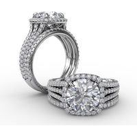 Petite Diamond Wedding Band with Shared-Prong Set Round Diamonds by Fana - 0.25 Carat Total Diamond Weight