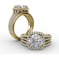 Petite Diamond Wedding Band with Shared-Prong Set Round Diamonds by Fana - 0.25 Carat Total Diamond Weight