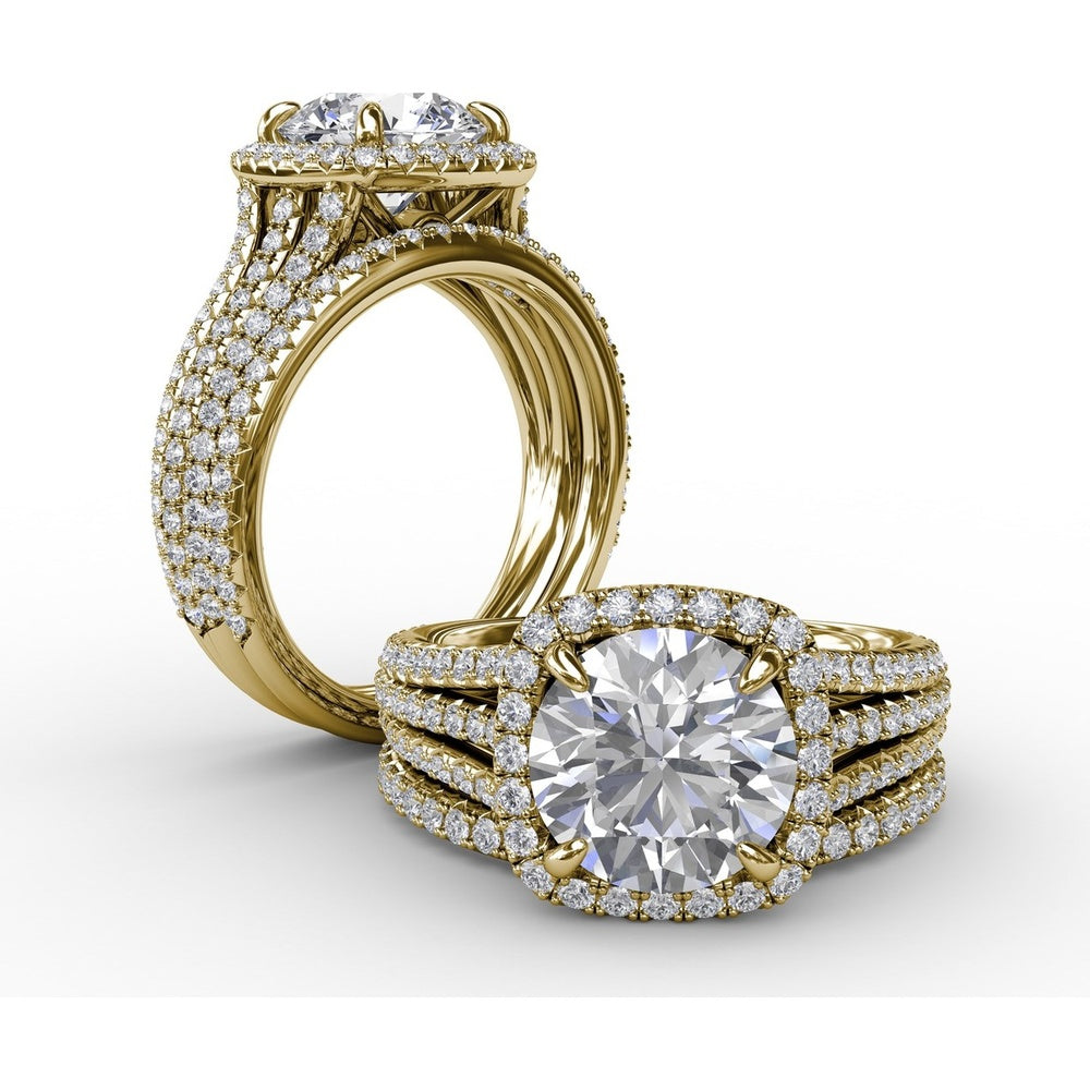 Petite Diamond Wedding Band with Shared-Prong Set Round Diamonds by Fana - 0.25 Carat Total Diamond Weight