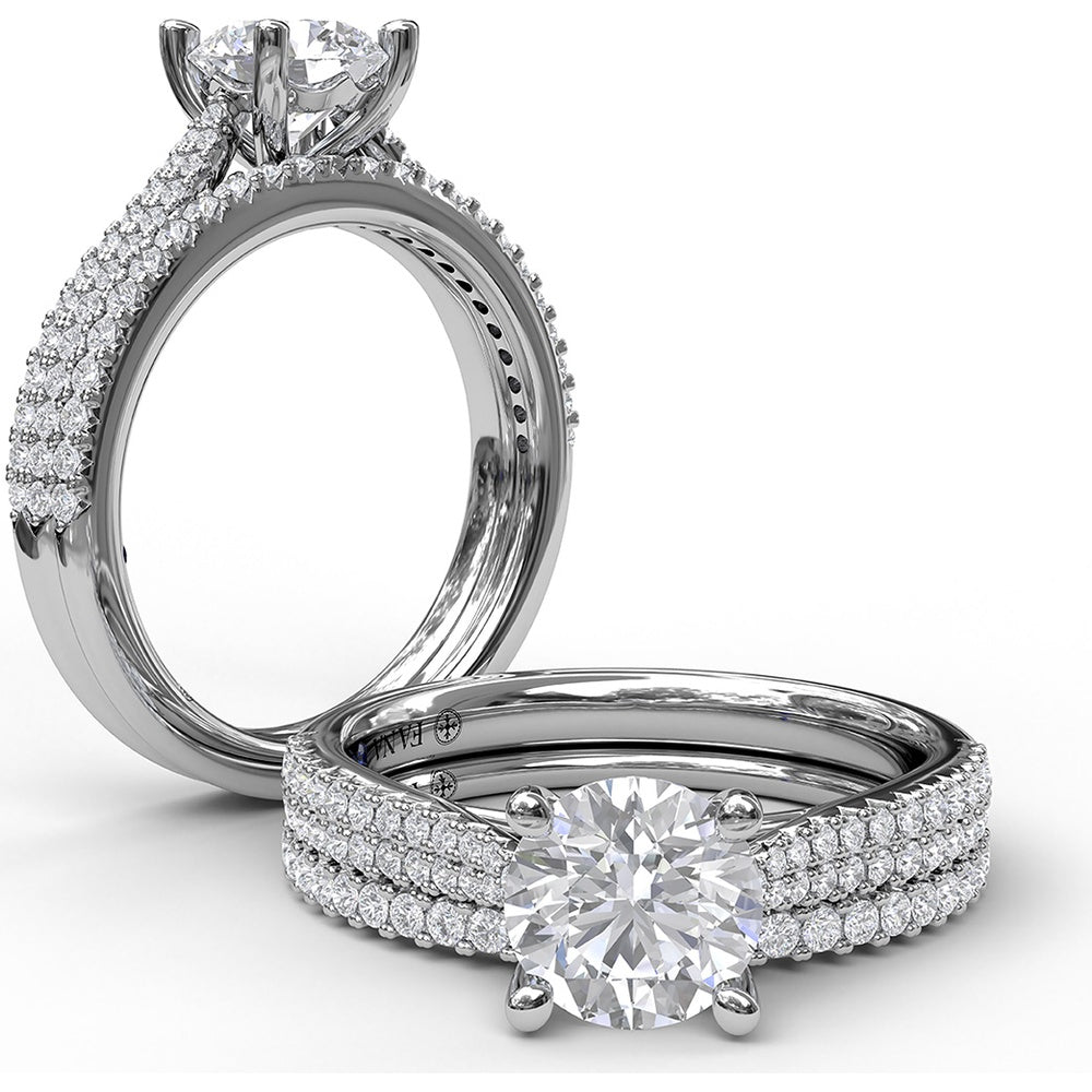 Petite Pavé Diamond Band with Shared-Prong Set Round Diamonds by Fana - 0.21 Carat Total Diamond Weight