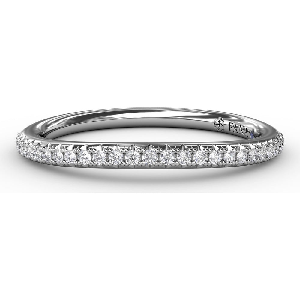 Petite Pavé Diamond Wedding Band with Round Diamonds by Fana - 0.15 Carat Total Diamond Weight