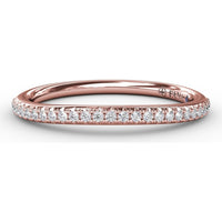 Petite Pavé Diamond Wedding Band with Round Diamonds by Fana - 0.15 Carat Total Diamond Weight