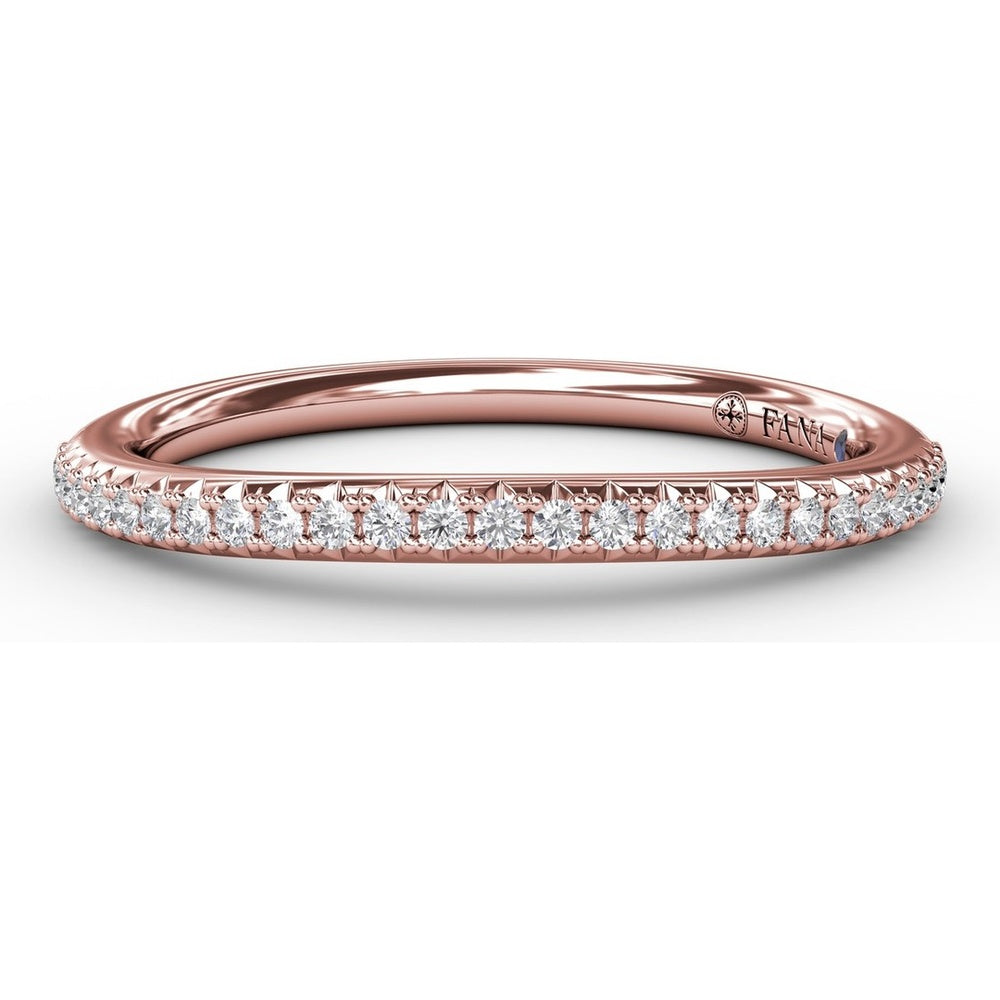 Petite Pavé Diamond Wedding Band with Round Diamonds by Fana - 0.15 Carat Total Diamond Weight