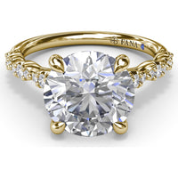 Petite Pavé Engagement Ring Setting with Marquise Accents by Fana - 0.20 Carat Total Diamond Weight