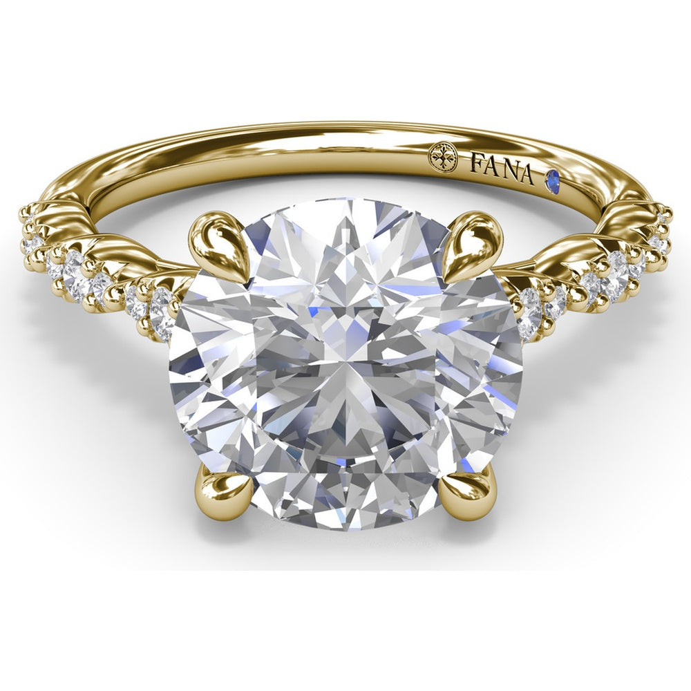 Petite Pavé Engagement Ring Setting with Marquise Accents by Fana - 0.20 Carat Total Diamond Weight