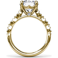 Petite Pavé Engagement Ring Setting with Marquise Accents by Fana - 0.20 Carat Total Diamond Weight