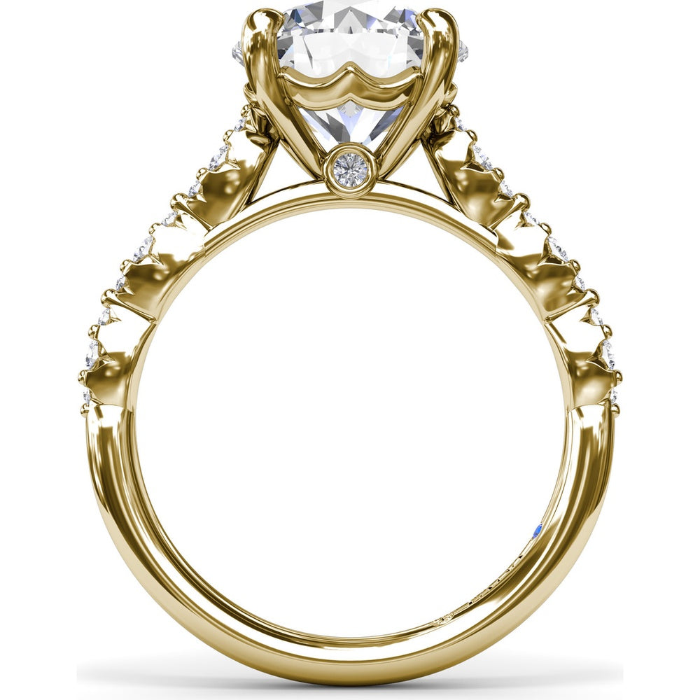 Petite Pavé Engagement Ring Setting with Marquise Accents by Fana - 0.20 Carat Total Diamond Weight