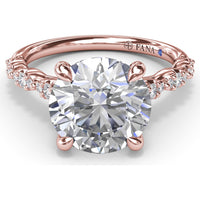 Petite Pavé Engagement Ring Setting with Marquise Accents by Fana - 0.20 Carat Total Diamond Weight