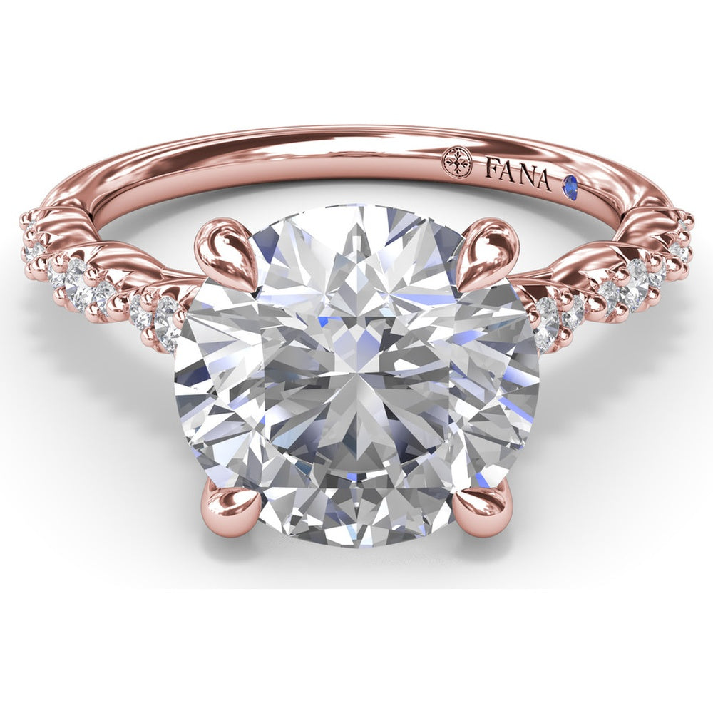 Petite Pavé Engagement Ring Setting with Marquise Accents by Fana - 0.20 Carat Total Diamond Weight