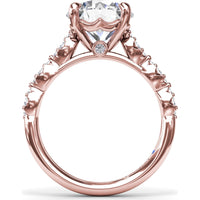 Petite Pavé Engagement Ring Setting with Marquise Accents by Fana - 0.20 Carat Total Diamond Weight