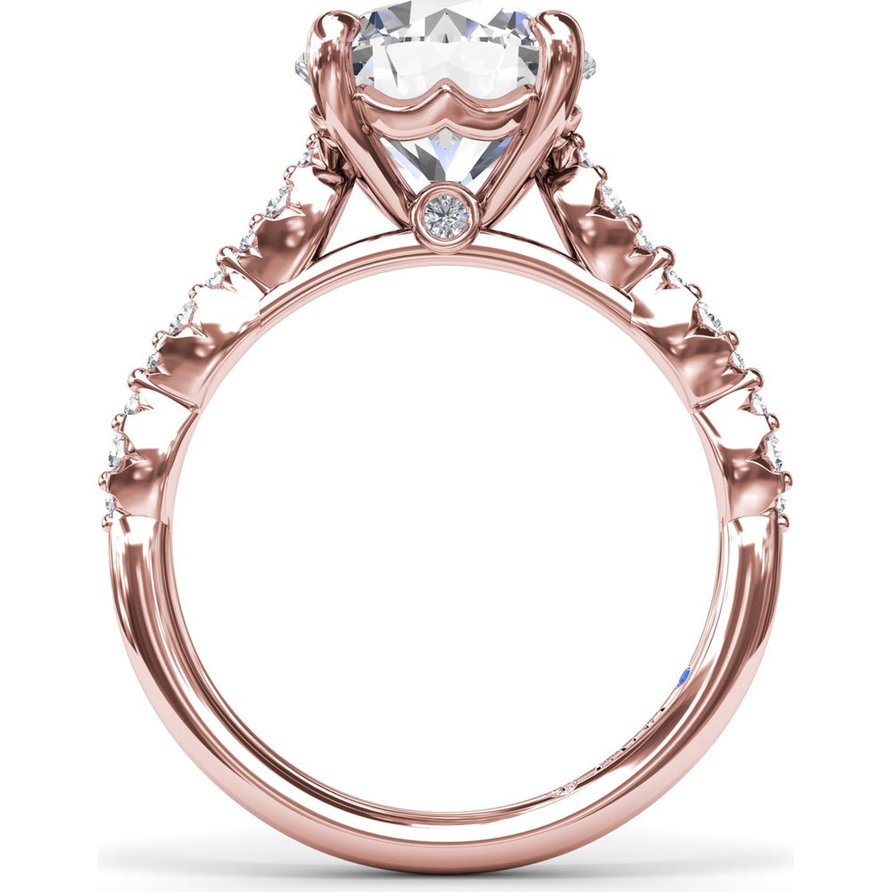 Petite Pavé Engagement Ring Setting with Marquise Accents by Fana - 0.20 Carat Total Diamond Weight