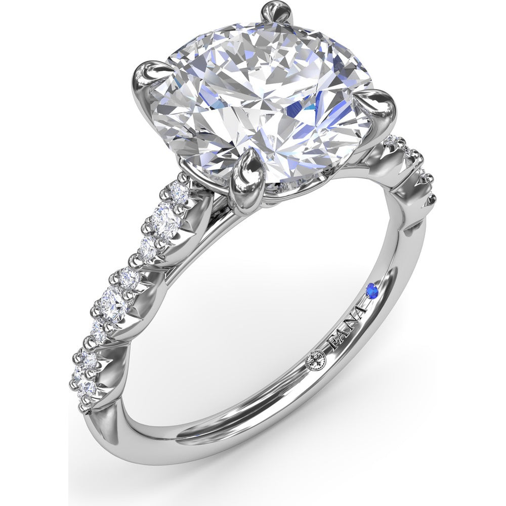 Petite Pavé Engagement Ring Setting with Marquise Accents by Fana - 0.20 Carat Total Diamond Weight
