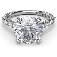Petite Pavé Engagement Ring Setting with Marquise Accents by Fana - 0.20 Carat Total Diamond Weight