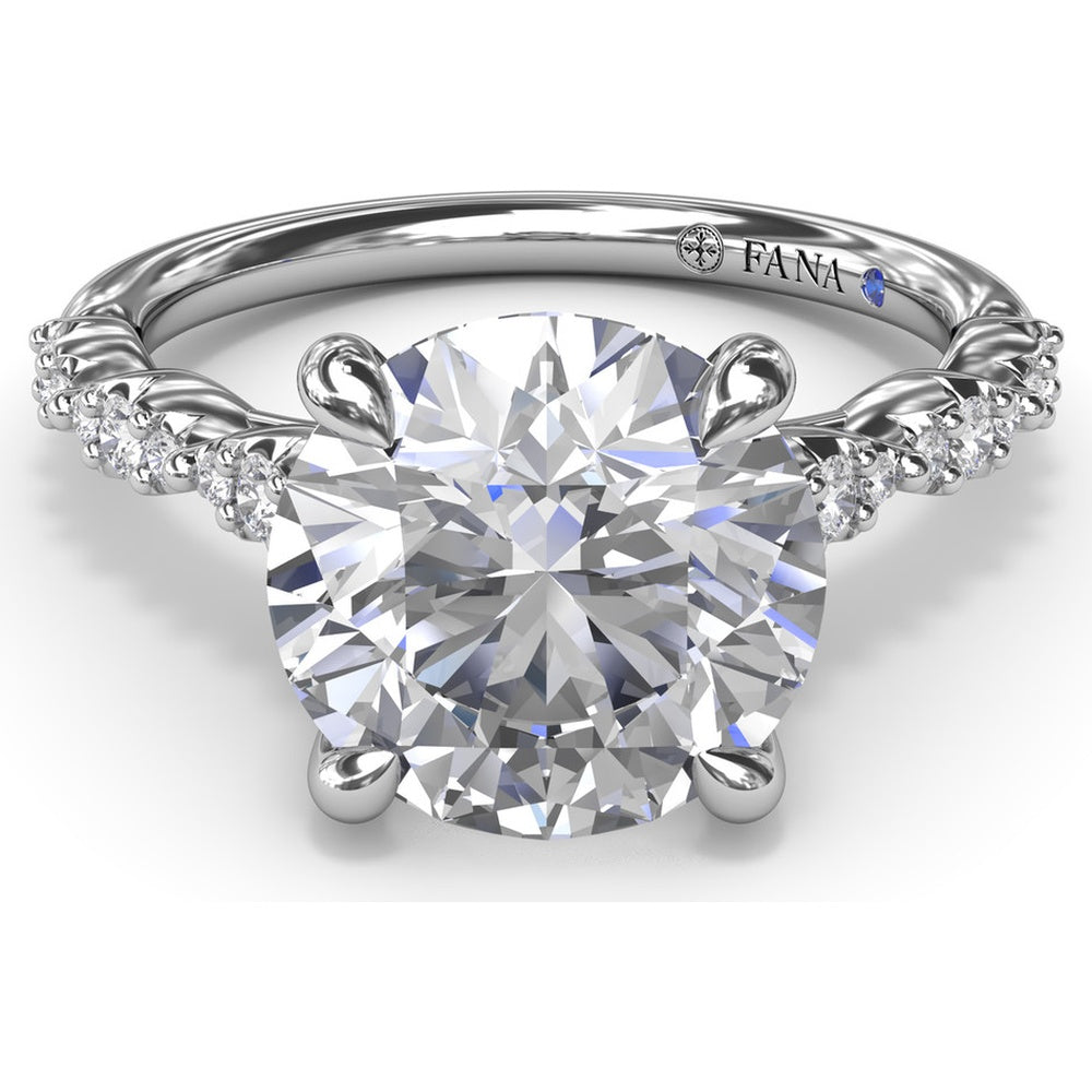 Petite Pavé Engagement Ring Setting with Marquise Accents by Fana - 0.20 Carat Total Diamond Weight