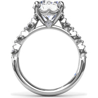 Petite Pavé Engagement Ring Setting with Marquise Accents by Fana - 0.20 Carat Total Diamond Weight