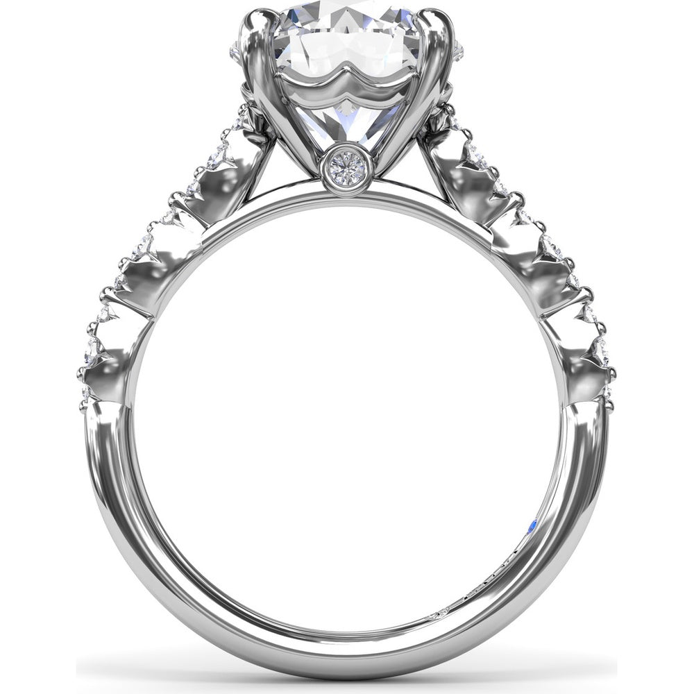 Petite Pavé Engagement Ring Setting with Marquise Accents by Fana - 0.20 Carat Total Diamond Weight