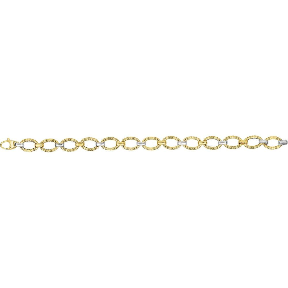 Phillip Gavriel 14K Two-Tone Gold Italian Cable Link Bracelet - 18"