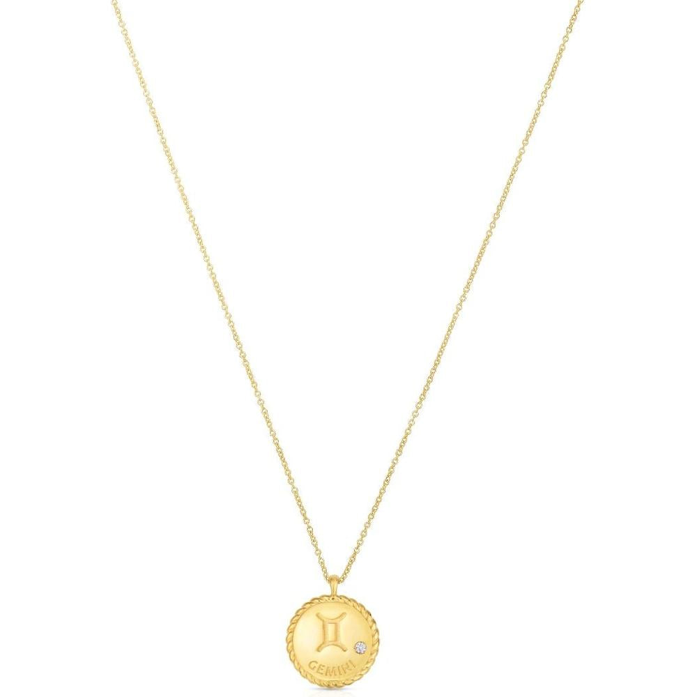 Phillip Gavriel 14K Yellow Gold 18" Gemini Zodiac Pendant Necklace with Diamond Accent