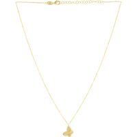 Phillip Gavriel 14K Yellow Gold 18" Popcorn Butterfly Necklace with Diamond-Cut Finish and Adjustable Length