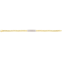 Phillip Gavriel 14K Yellow Gold 8.25" Two-Tone Venetian Link ID Bracelet with Lobster Clasp