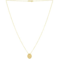Phillip Gavriel 14K Yellow Gold Beaded Oval Pendant Necklace with Polished Finish - 18" Length, Adjustable to 16"