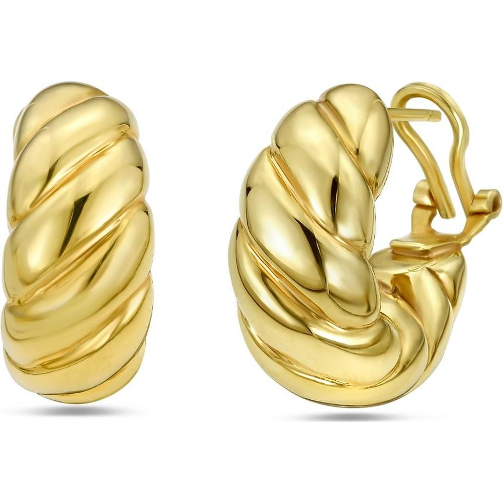 Phillip Gavriel 14K Yellow Gold Italian Cable Large Hoop Earrings with Polished Finish and Omega Back