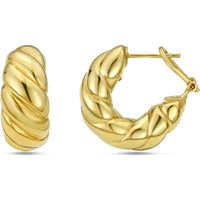 Phillip Gavriel 14K Yellow Gold Italian Cable Large Hoop Earrings with Polished Finish and Omega Back