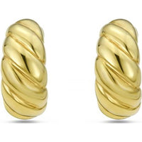 Phillip Gavriel 14K Yellow Gold Italian Cable Large Hoop Earrings with Polished Finish and Omega Back