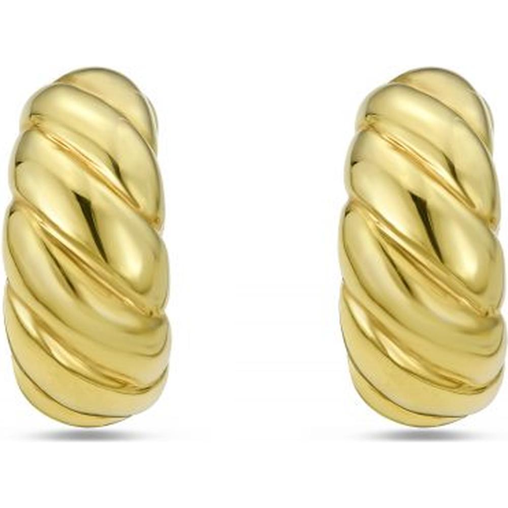 Phillip Gavriel 14K Yellow Gold Italian Cable Large Hoop Earrings with Polished Finish and Omega Back
