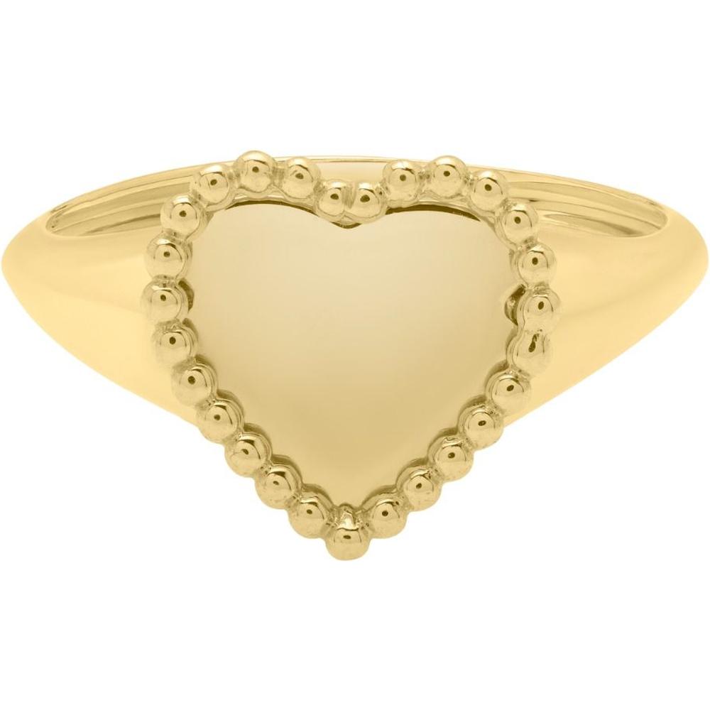 Phillip Gavriel 14K Yellow Gold Popcorn Bead Heart Motif Ring - Size 7