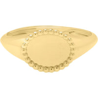 Phillip Gavriel 14K Yellow Gold Popcorn Bead Oval Ring with Polished Finish - Size 8