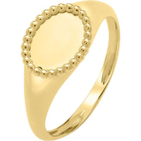 Phillip Gavriel 14K Yellow Gold Popcorn Bead Oval Ring with Polished Finish - Size 8