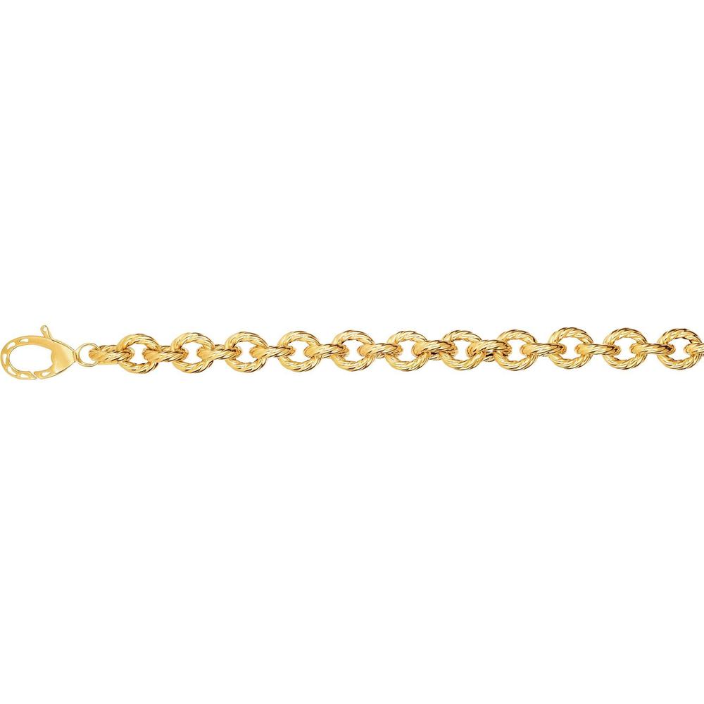 Phillip Gavriel 14K Yellow Gold Rope Link Bracelet with Diamond-Cut Finish - 7.5"