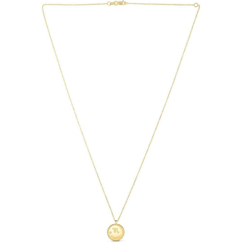 Phillip Gavriel 14K Yellow Gold Scorpio Zodiac Pendant Necklace with Italian Cable Chain - 18" Extendable