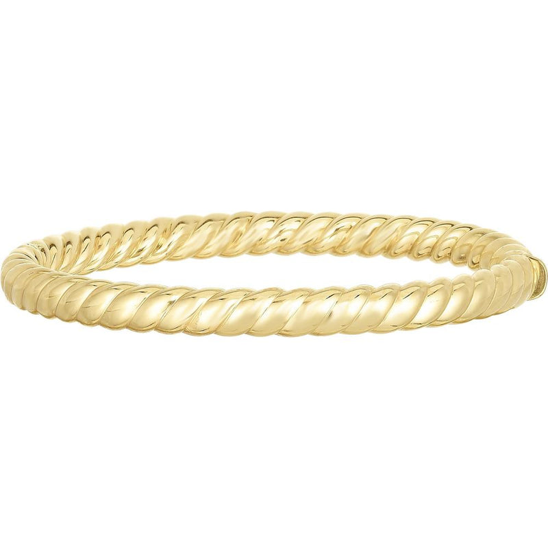 Phillip Gavriel 14K Yellow Gold Sculpted Twist Bangle - 6mm Width, 7.25" Length