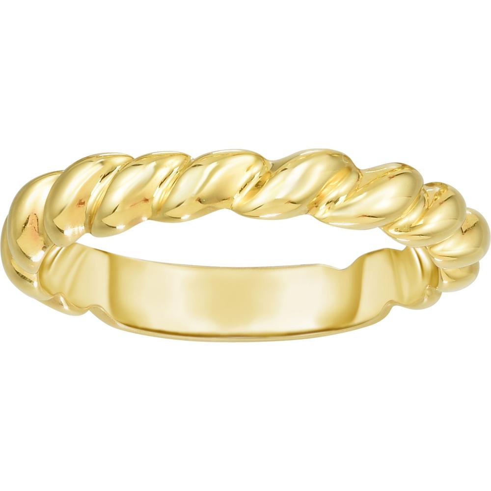 Phillip Gavriel 14K Yellow Gold Thin Twisted Band Ring - Italian Cable Collection - Size 7