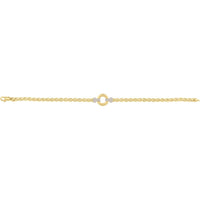 Phillip Gavriel 14K Yellow Gold Venetian Cable Link Bracelet with 0.16 Carat Diamond Accent - 7.25"