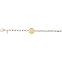 Phillip Gavriel 18K Gold & Sterling Silver Italian Cable Bracelet with Circle Medallion - 7.25" Two-Tone Bracelet