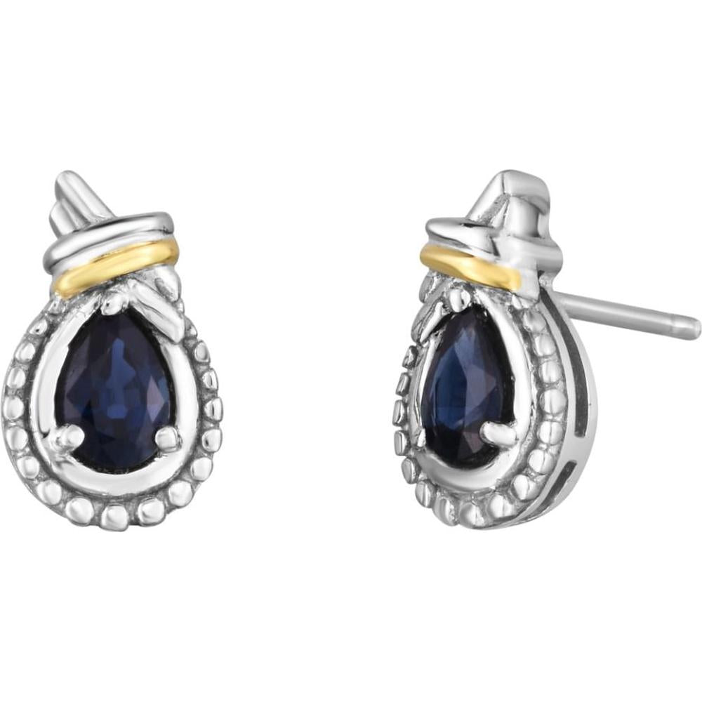 Phillip Gavriel 18K Yellow Gold & Sterling Silver Sapphire Birthstone Love Knot Stud Earrings