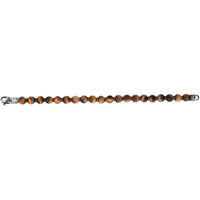 Phillip Gavriel Men's 8.25" Sterling Silver Bracelet with 7.5mm Tiger's Eye Beads and Fancy Lobster Clasp