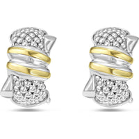 Phillip Gavriel Silver and 18K Gold Popcorn Knot Half Moon Earrings with Omega Back Collection