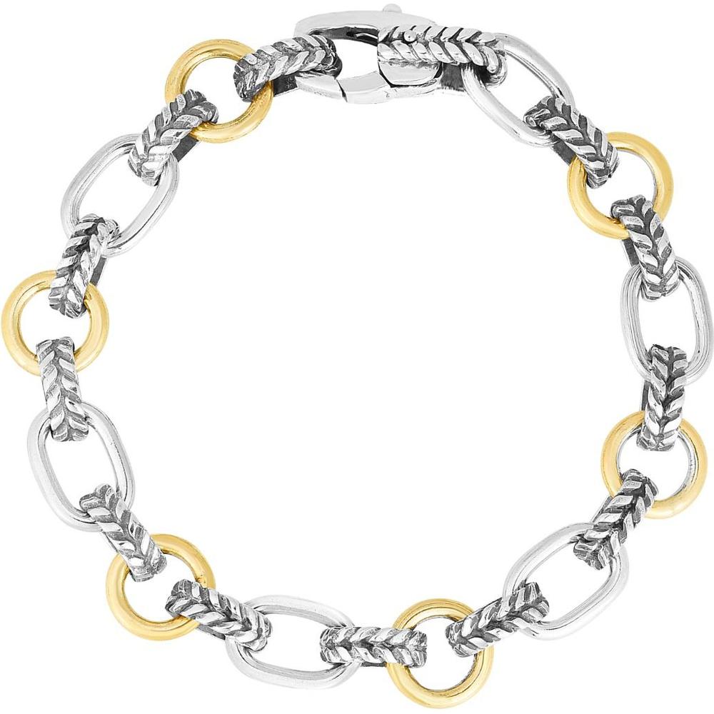 Phillip Gavriel Silver & 18K Yellow Gold 10.9mm Mixed Link Cable Chain Necklace - 18"