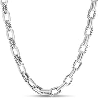 Phillip Gavriel Sterling Silver 8.75" Double Link Paperclip Chain Bracelet with Polished and Oxidized Finish