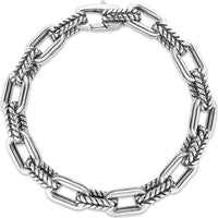 Phillip Gavriel Sterling Silver 8.75" Double Link Paperclip Chain Bracelet with Polished and Oxidized Finish