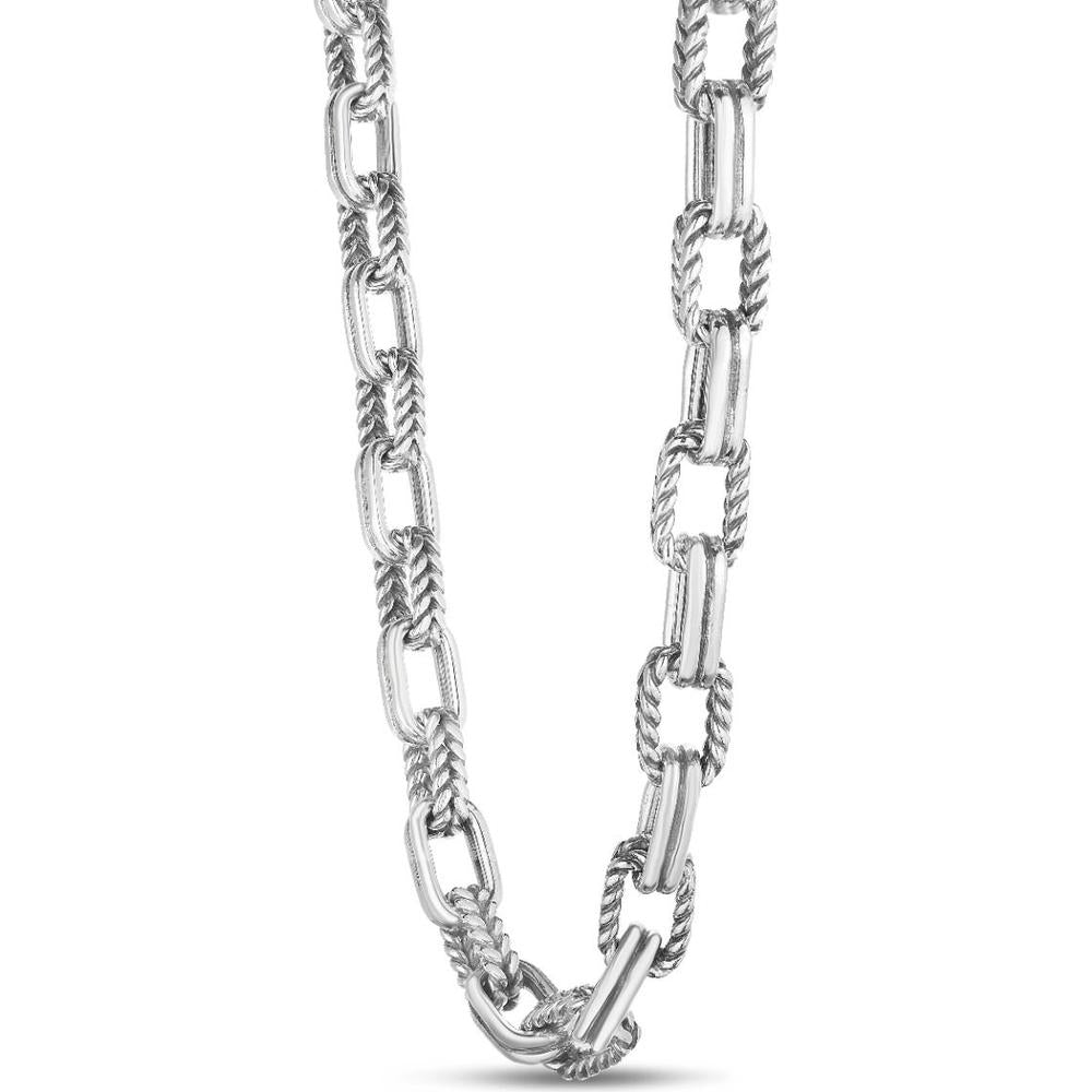 Phillip Gavriel Sterling Silver 8.75" Double Link Paperclip Chain Bracelet with Polished and Oxidized Finish