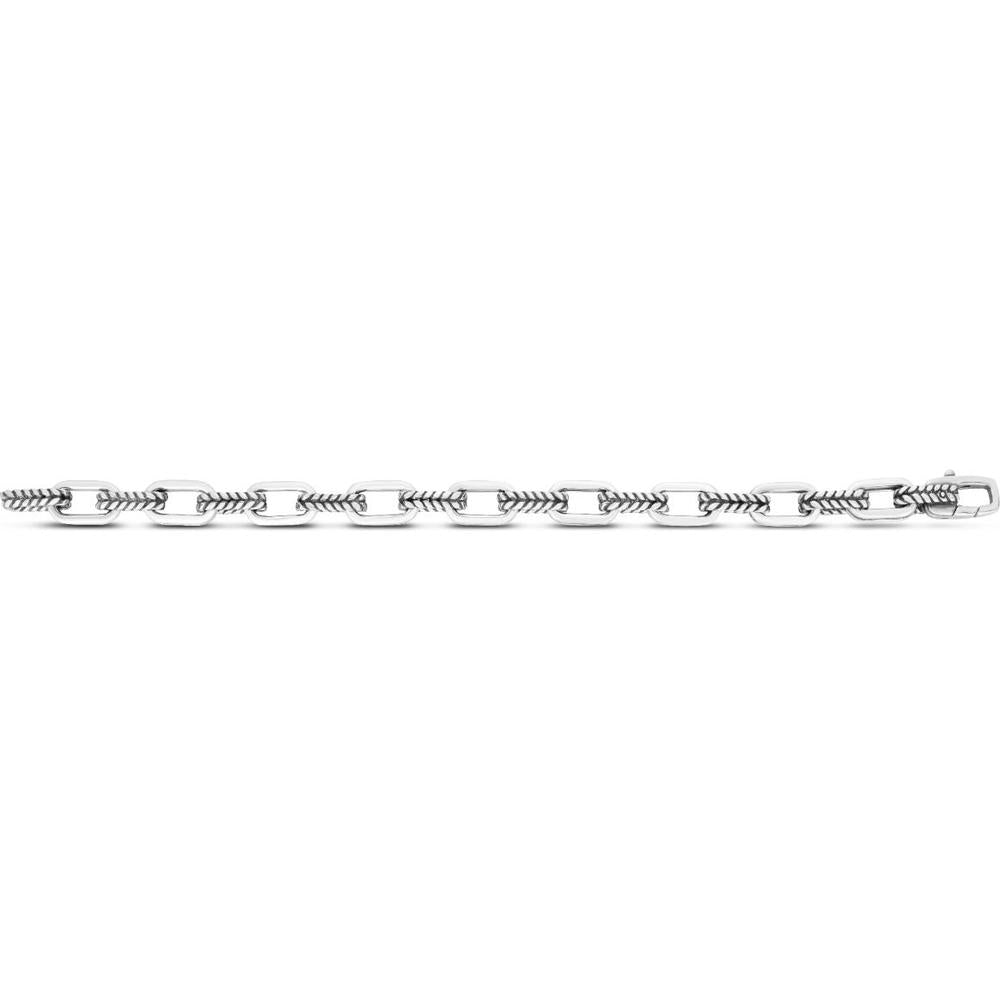 Phillip Gavriel Sterling Silver 8.75" Double Link Paperclip Chain Bracelet with Polished and Oxidized Finish